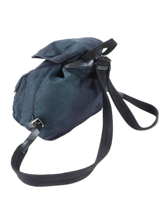 Prada Tessuto Nylon Leather Backpack Navy main image 8